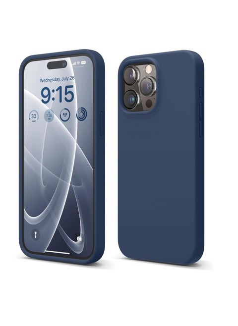 Compatible with iPhone 14 Pro Max Case for Women, [Drop Protection] [Anti-Fingerprint] [Anti-Scratch] Shockproof Soft-Touch Silicone Phone Case for iPhone 14 Pro Max 6.7", Navy Blue