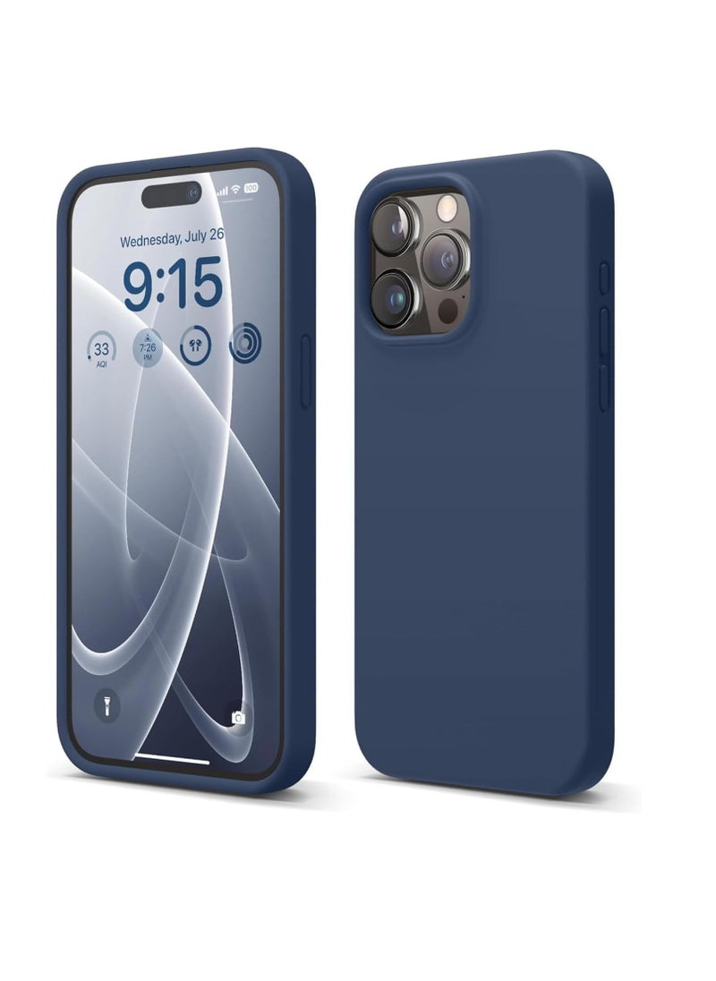 Compatible with iPhone 14 Pro Max Case for Women, [Drop Protection] [Anti-Fingerprint] [Anti-Scratch] Shockproof Soft-Touch Silicone Phone Case for iPhone 14 Pro Max 6.7", Navy Blue