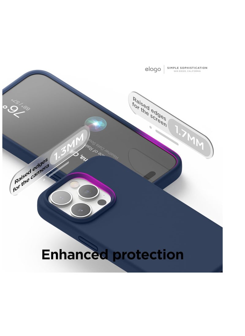 Compatible with iPhone 14 Pro Max Case for Women, [Drop Protection] [Anti-Fingerprint] [Anti-Scratch] Shockproof Soft-Touch Silicone Phone Case for iPhone 14 Pro Max 6.7", Navy Blue