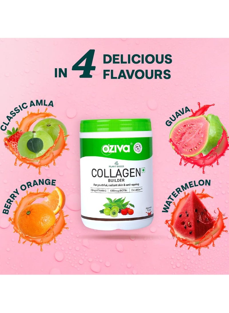 أوزيفا كولاجين نباتي منعش أملا بيوتين فيتامين C أكثر إشراقًا لبشرة شبابية مكمل كولاجين للنساء والرجال مسحوق نباتي معتمد نباتي 200 جرام شيكر - Image 5