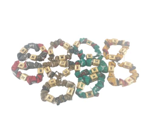 advancedestore12 Pcs Velvet Hair Bands Pearl Ponytail Ties Hair Scrunchies elastic rubber bands for Women or Girls Hair Accessories Multicolor - Image 1