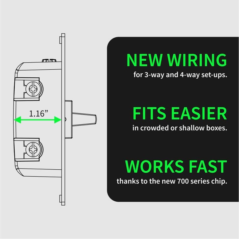 ZOOZ 800 Series Z-Wave Long Range Toggle Dimmer ZEN74, White | Direct 3-Way (No Add-On Switch Needed) | Z-Wave Hub Required - Image 3