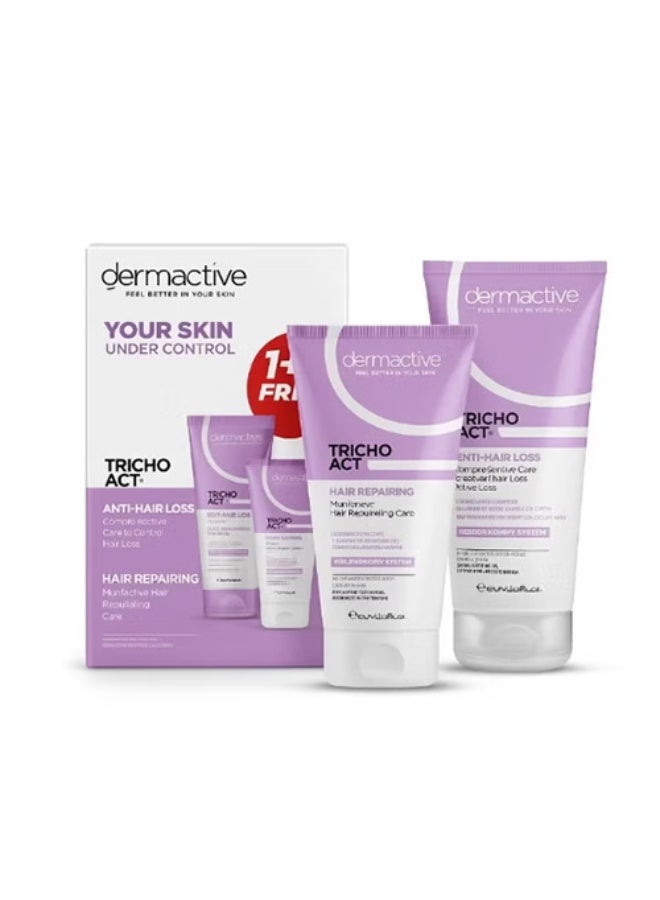 Dermactive Derma Active Trio Act Hair Care Set – Shampoo 200ml + Hair Repair Mask 150ml - Image 1
