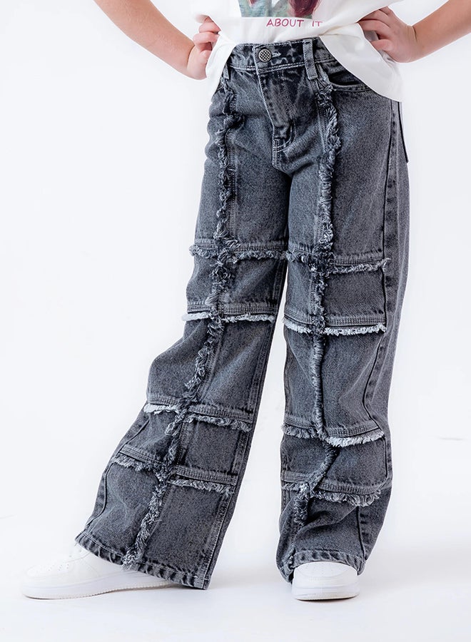 CN Jeans wear Kids Girls Summery Pants Grey Jeans - Image 1