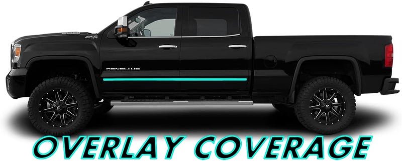 SlickMod Chrome Delete Blackout Vinyl Overlay for 2014-2019 GMC Sierra 1500 2500 3500 Door Trim - Satin Black - Image 2