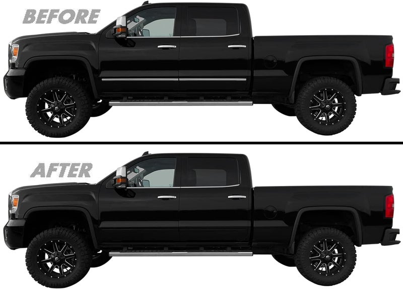 SlickMod Chrome Delete Blackout Vinyl Overlay for 2014-2019 GMC Sierra 1500 2500 3500 Door Trim - Satin Black - Image 1
