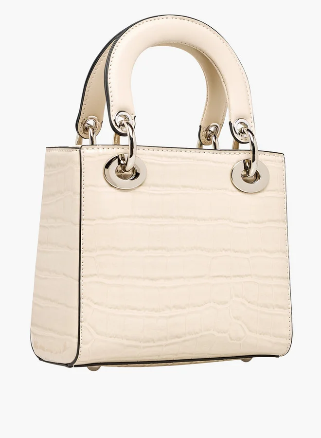 Celeste Textured Tote Bag with Detachable Strap and Button Closure