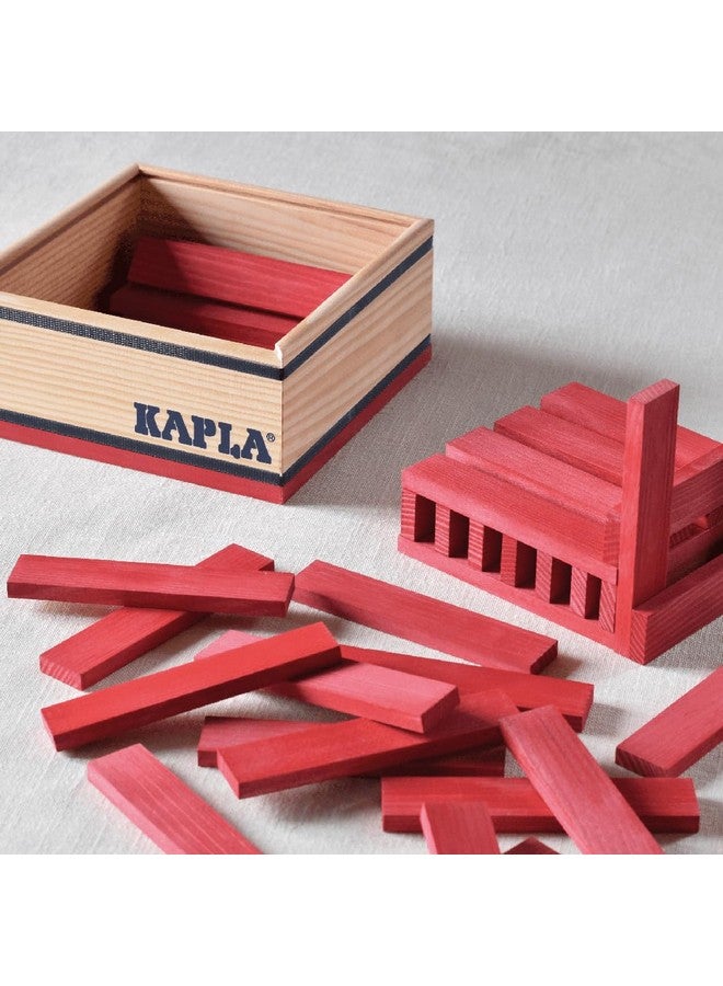 KAPLA 40 Squares Red - Wooden Construction Set - 40 Red Colored Building Planks - for Ages 3+ - Image 2