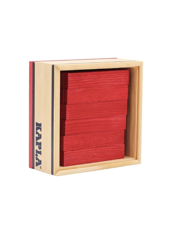 KAPLA 40 Squares Red - Wooden Construction Set - 40 Red Colored Building Planks - for Ages 3+ - Image 1