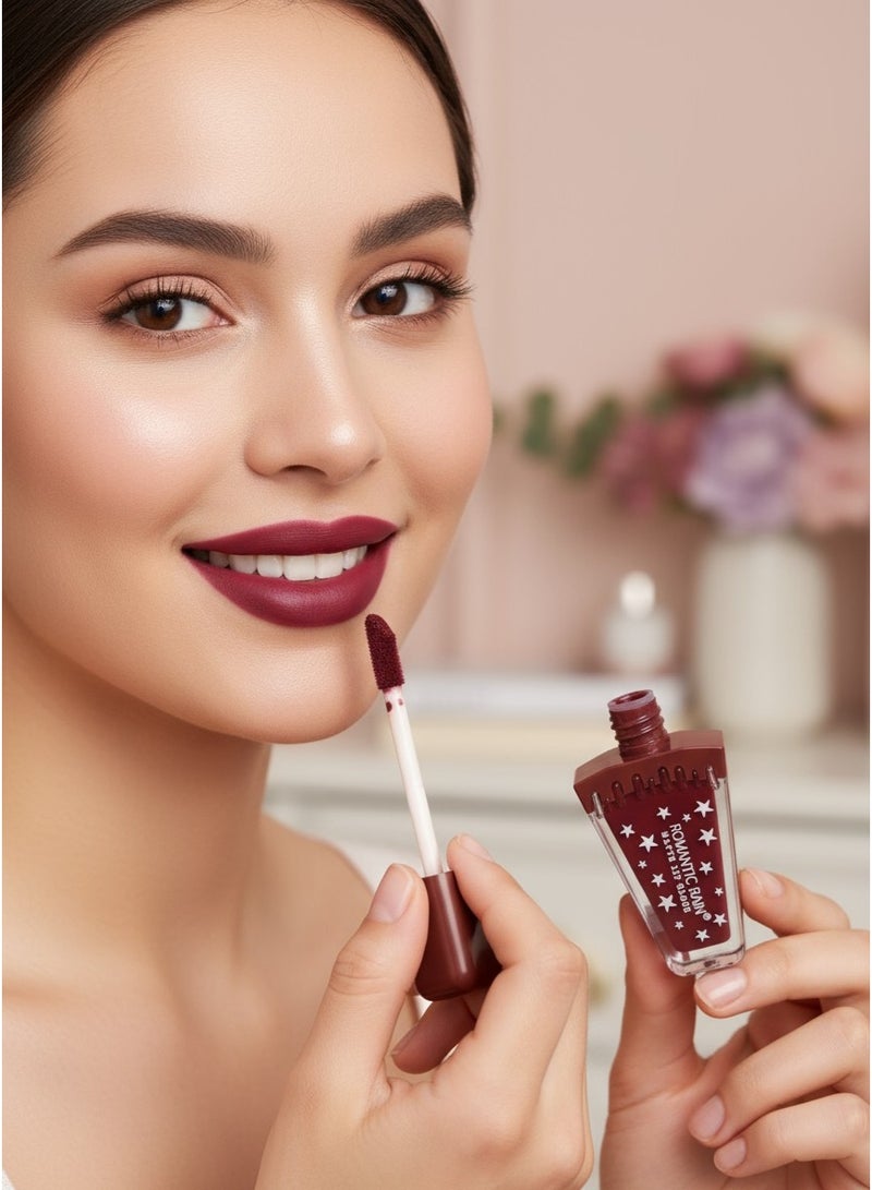 Romantic Waterproof Matte Lip Gloss | Deep Brown/burgundy Velvet Finish - Image 2