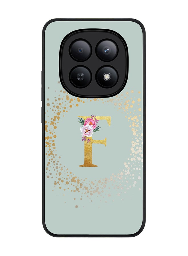 For Xiaomi Redmi Note 15 5G / Poco M8 Case,Slim fit Camera Protection, Shockproof Thin Phone cover  - Custom Monogram Floral - F  (Light Grey )