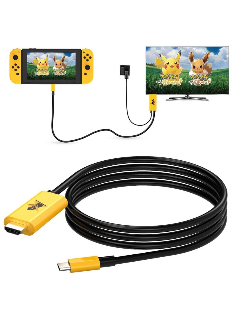 Type C to HDMI Cable 4K@30Hz USB-C to HDMI TV Conversion Cable for Switch/Switch OLED/Steam Deck Type C to HDMI TV Adapter with 100W PD Charging Port Compatibility with Phone/Laptop/Tablet - Image 1