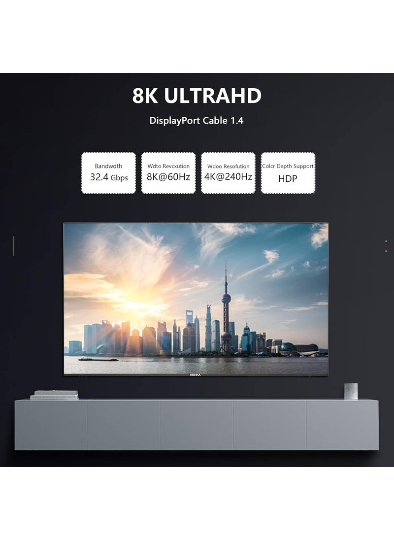CERRXIAN CERRXIAN 8K DisplayPort to DisplayPort Coupler 14 DP Female to DP Female Extension Adapter Ultra High Speed Support 8K60Hz 4K144Hz2Pack  - Image 5