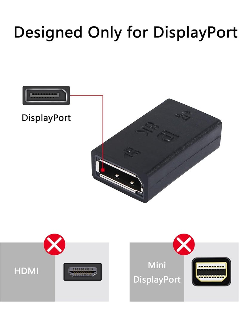 CERRXIAN CERRXIAN 8K DisplayPort to DisplayPort Coupler 14 DP Female to DP Female Extension Adapter Ultra High Speed Support 8K60Hz 4K144Hz2Pack  - Image 2
