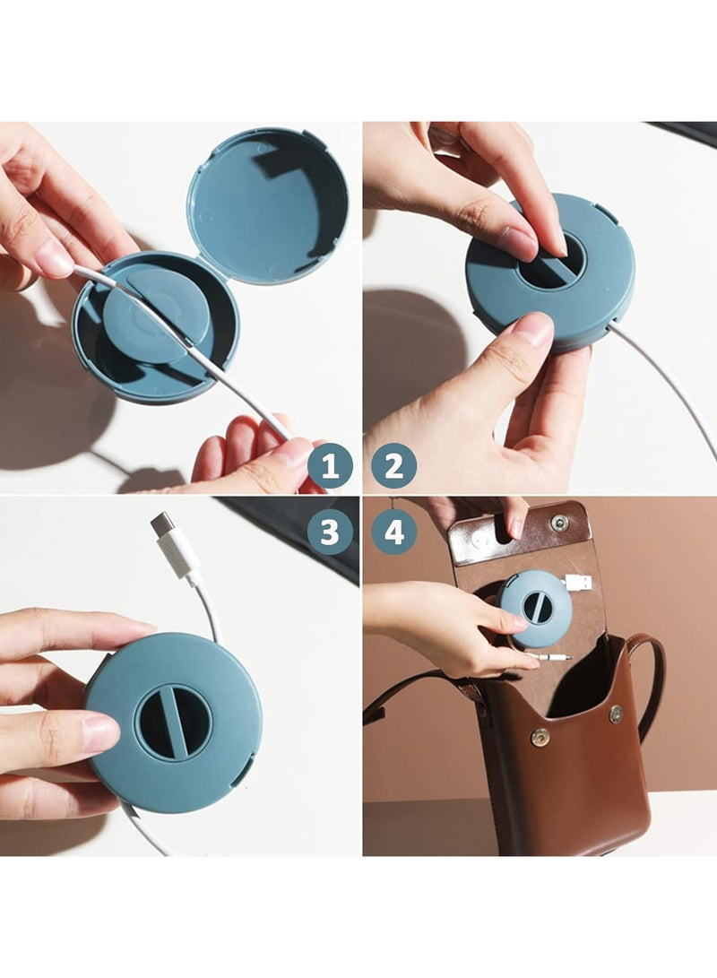 Oasisgalore 8PCS Portable Retractable Cable Winders, Round Organiser for Cables and Accessories (4 Colors)  - Image 3