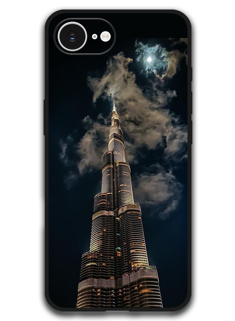 Theodor Case Compatible with Apple iPhone 17e / 16e 6.1 Inch Protection Shockproof Bumper Cover - Burj Khalifa In Night - Image 1