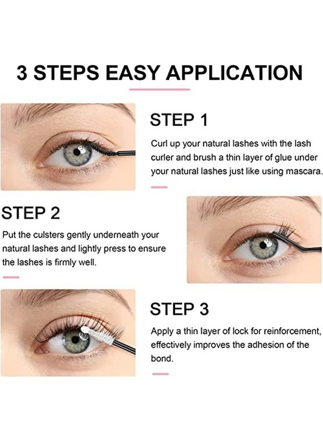 fenshine Fenshine Cluster Lashes Extensions, 120Pcs Individual Lashes Wide Stem D Curl Mix 9-15mm Length DIY Eyelash Extension Individual Soft False Lashes for Personal Use at Home  - Image 5
