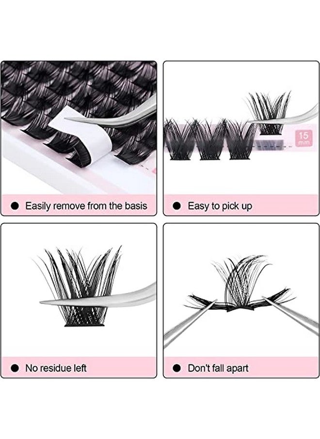 fenshine Fenshine Cluster Lashes Extensions, 120Pcs Individual Lashes Wide Stem D Curl Mix 9-15mm Length DIY Eyelash Extension Individual Soft False Lashes for Personal Use at Home  - Image 4