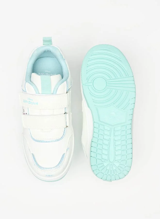 Disney Stitch Print Sneakers with Hook and Loop Closure