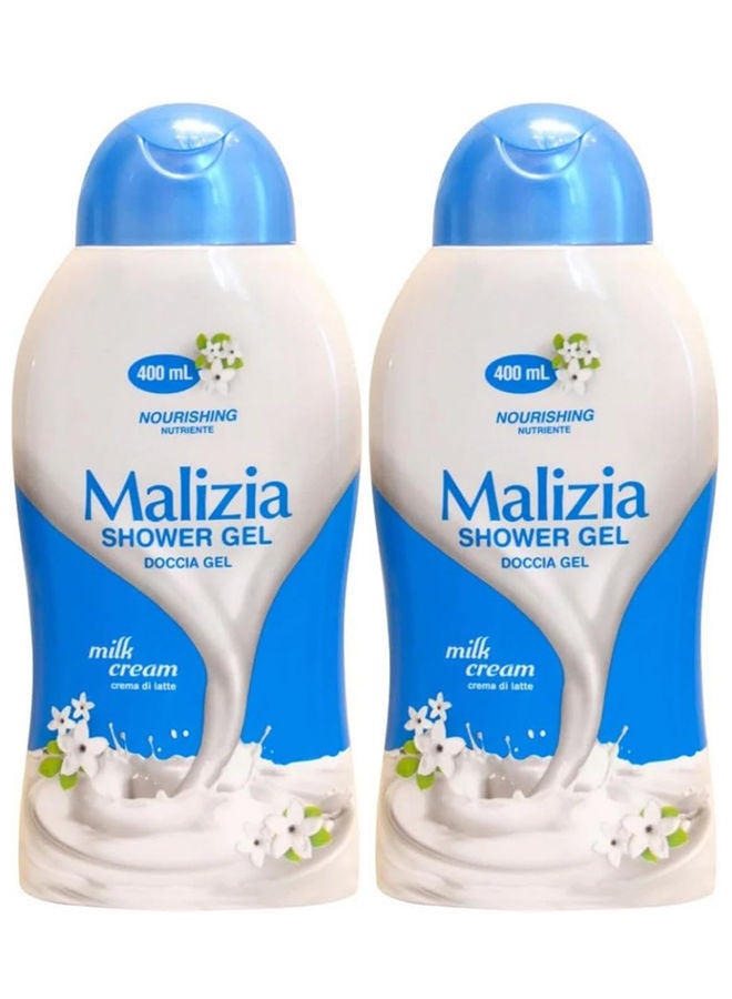 Malizia Shower Gel Milk Cream 2x400ml