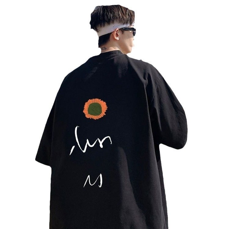 Men'S T-Shirt Loose Summer Klein Blue Heavy Cotton Design Sense Niche Trendy Brand Plus Size Hong Kong Style Men'S Short Sleeve - Image 5