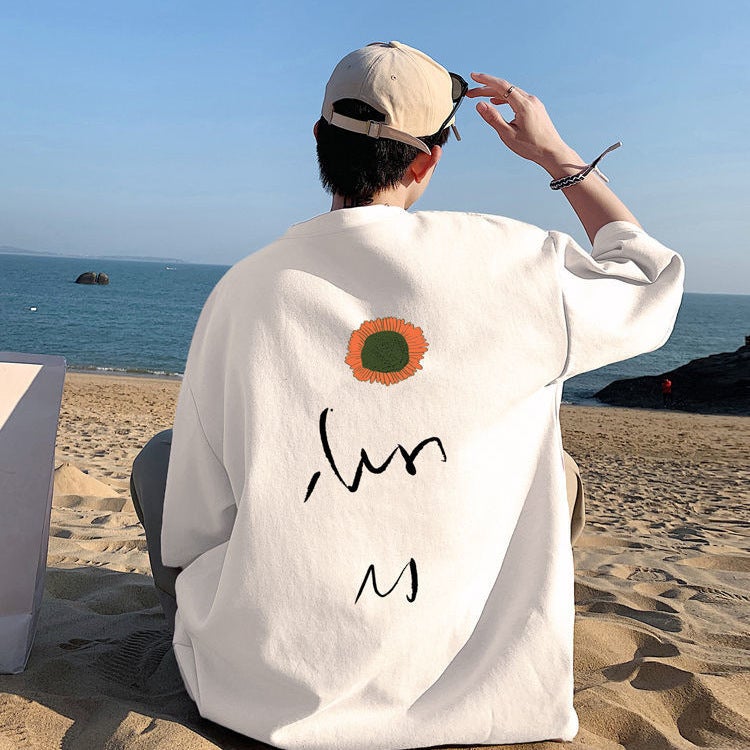 Men'S T-Shirt Loose Summer Klein Blue Heavy Cotton Design Sense Niche Trendy Brand Plus Size Hong Kong Style Men'S Short Sleeve - Image 2