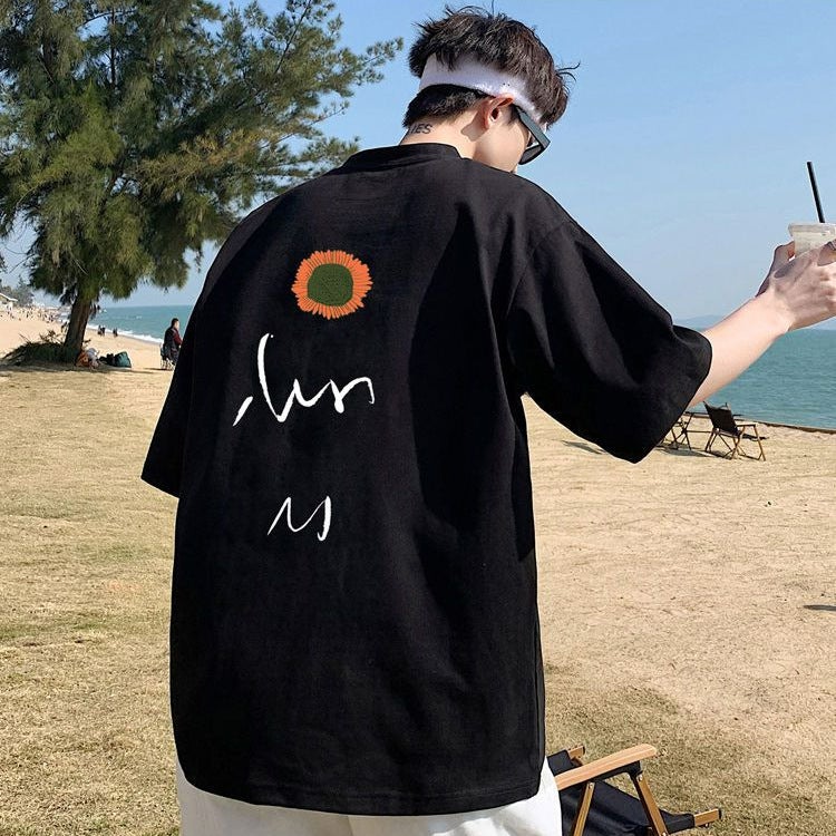 Men'S T-Shirt Loose Summer Klein Blue Heavy Cotton Design Sense Niche Trendy Brand Plus Size Hong Kong Style Men'S Short Sleeve - Image 3