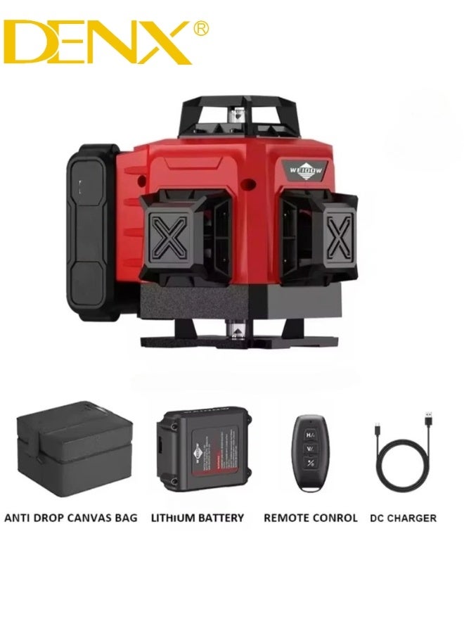 DENX DX3308 3D-4D Laser Level Meter – High Precision ±0.22mm, 20m Working Range, Rechargeable Battery, Tripod Compatible, Automatic Self-Leveling – Ideal for Construction, Carpentry & Interior Decoration - Image 2