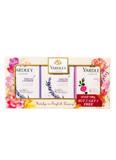 Pack Of 3 Soap English Lavender and English Rose 3x100g