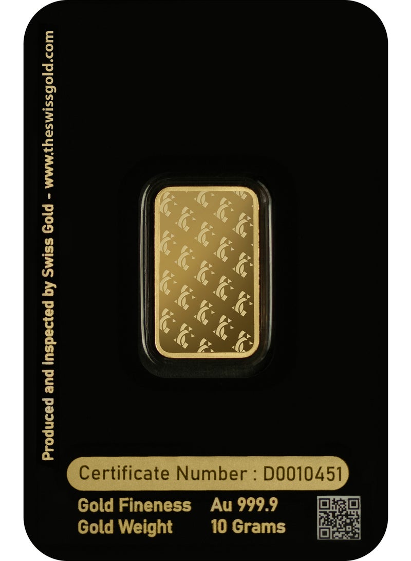سويس جولد سبيكة ذهب سويس جولد 10 جرام 24 قيراط (999.9%) ذهب نقي - Image 2