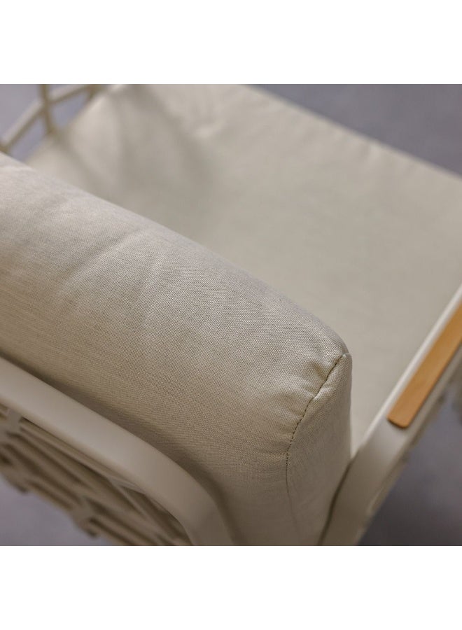 DANUBE HOME Ruby Dining Chair Outdoor Garden Chair | All-Weather Garden Seating |  One Seater Chair Plastic Modern Outdoor Furniture For Patio L73xW71xH85cm-Beige - Image 4