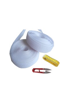 SAI PRASEEDA SAI PRASEEDA 20 mm Regular_Non Adhesive Hook and Loop Tapes_10 Meters Or 33 Feet Each_White Color_with Industrial Cutter and Measuring Tape SPN130 