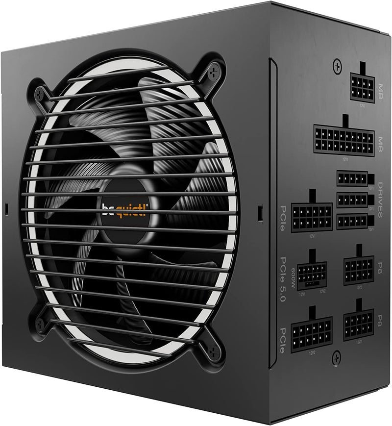 be quiet! Pure Power 12 M 1200W Modular Power Supply | 80 PlusÂ® Gold | ATX 3.1 | PCIe 5.0 GPUs and 6+2 pin connectors | 12VHPWR Cable Included | Silent 120mm be quiet! Fan - BN513 I 10 Year Warranty - Image 1