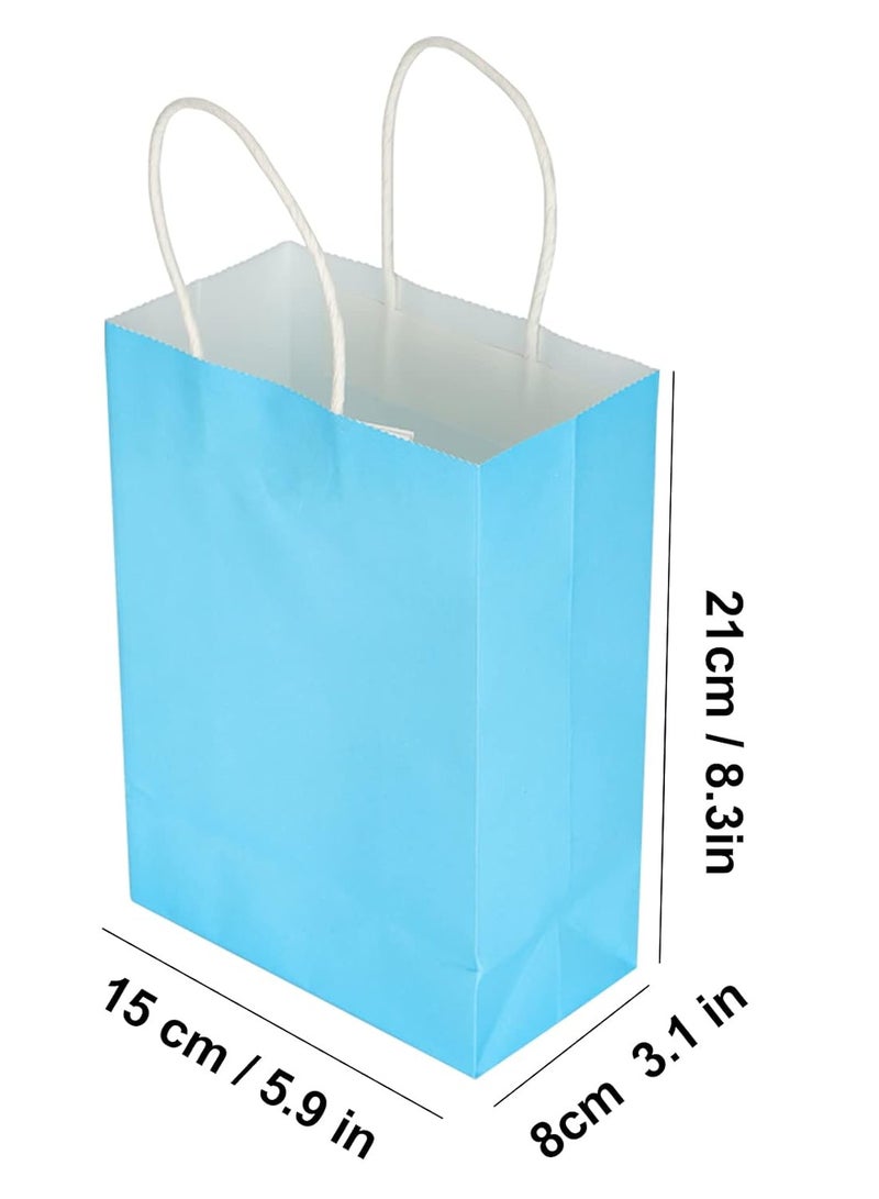 ECVV Gift Bags 24 Pieces Set Eco-Friendly Paper Bags With Handles Bulk Paper Bags Shopping Bags Kraft Bags Retail Bags Party Bags (BLUE, 21 * 15 * 8 Cm) - Image 3