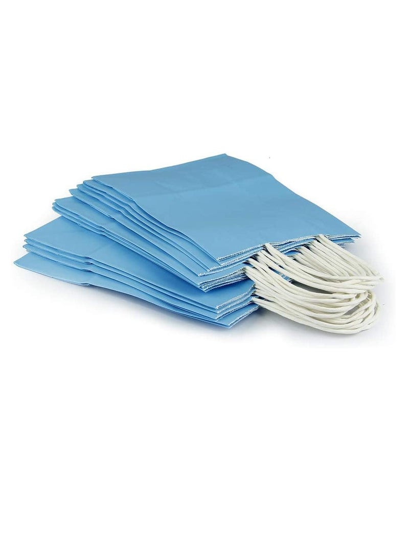 ECVV Gift Bags 24 Pieces Set Eco-Friendly Paper Bags With Handles Bulk Paper Bags Shopping Bags Kraft Bags Retail Bags Party Bags (BLUE, 21 * 15 * 8 Cm) - Image 5