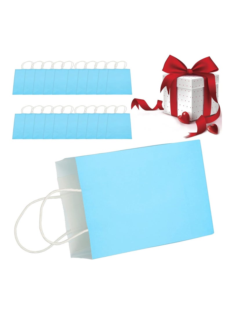 ECVV Gift Bags 24 Pieces Set Eco-Friendly Paper Bags With Handles Bulk Paper Bags Shopping Bags Kraft Bags Retail Bags Party Bags (BLUE, 21 * 15 * 8 Cm) - Image 1