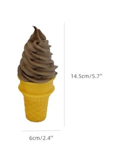 Generic 2 Pcs Simulated Ice Cream Artificial Lifelike Ice Cream Fake Ice Cream Food Model for Home Kitchen Cabinet Desk Shops Party Decor Sample Display Photography Props(Coffee)  - Image 2