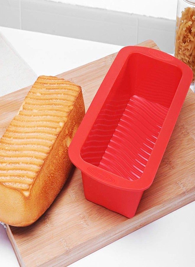 PINDIA 1Pc Silicone Rectangular Non-Stick Bread Loaf Cake Bakeware Mould Baking Pan - Random Color, Red - Image 4