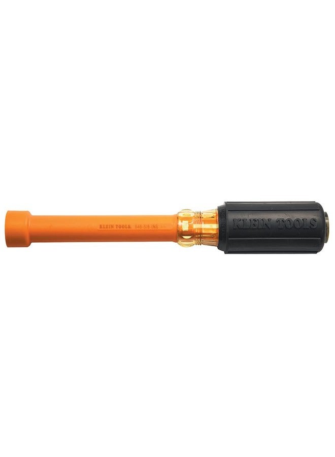 Klein Tools 646-5/8-INS 5/8-Inch Insulated Nut Driver, Made in USA, 6-Inch Hollow Shaft and Cushion Grip Handle - Image 1
