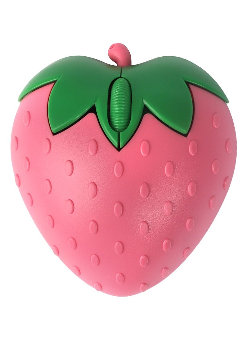 erorex - Wireless Bluetooth Mouse, 2.4GHz & Bluetooth Dual Mode 1000DPI Optical Computer Mouse, Cute Strawberry Shape Mouse with USB Receiver, Portable Quiet Mice for Laptop, PC, Computer, Pink - Image 1