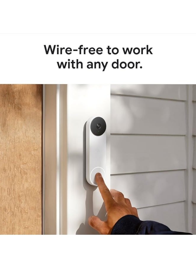 Google Nest Doorbell (Battery) - Wireless Doorbell Camera - Video Doorbell - Ash-‎GA02075-US - Image 3