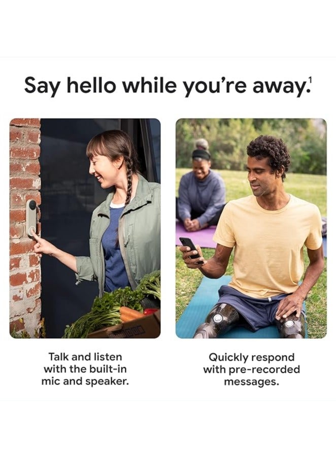 Google Nest Doorbell (Battery) - Wireless Doorbell Camera - Video Doorbell - Ash-‎GA02075-US - Image 4