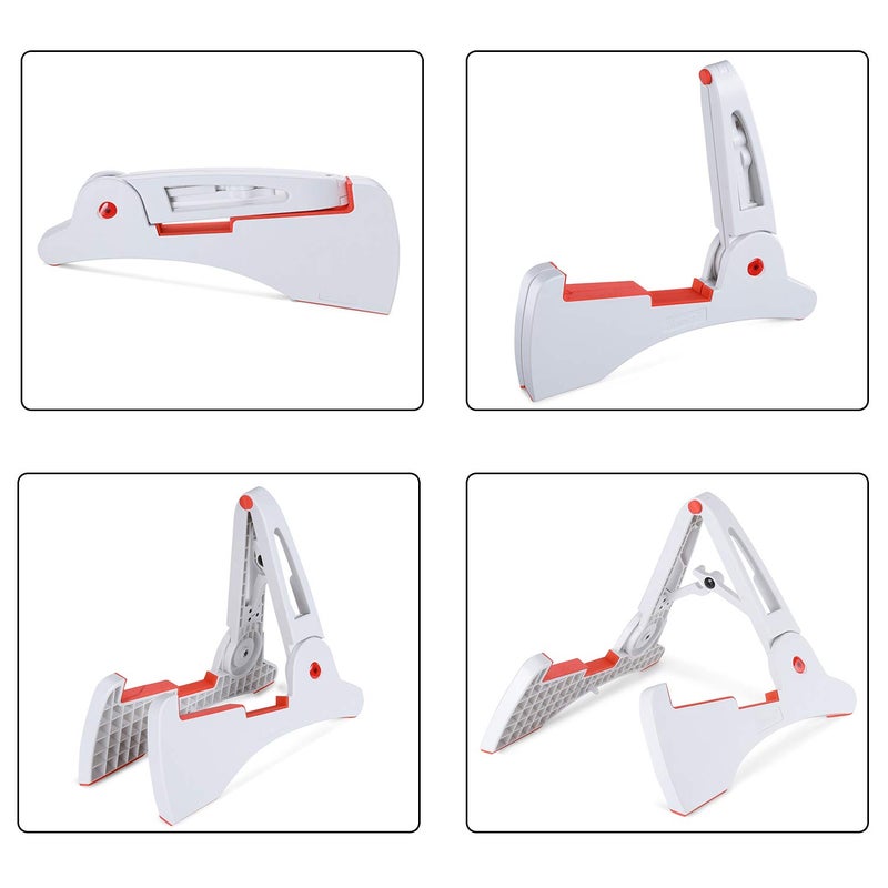 Juarez JRGS300WH Premium Foldable Guitar Stand – Compact, Lightweight (288 g), ABS Build with Silicone Padding – Fits Acoustic, Electric, Bass, Mandolin - Image 2