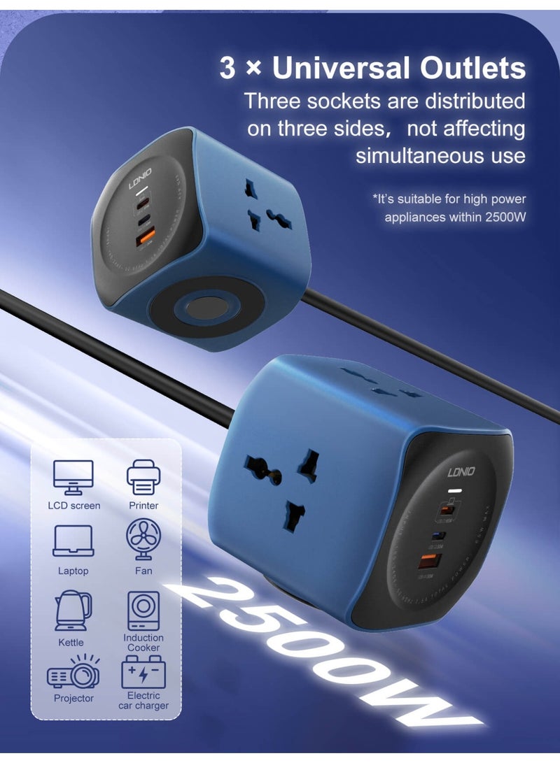 Ldnio SC3319 6-in-1 Charging Cube with 3 AC Outlets and 3 USB Ports - Image 4