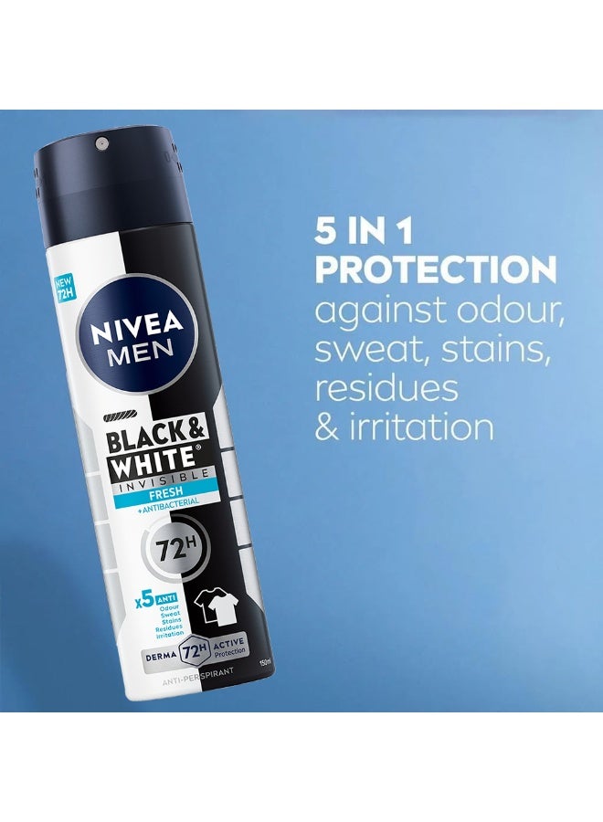 Nivea Black And White Invisible Antiperspirant Deodorant Fresh - Image 2