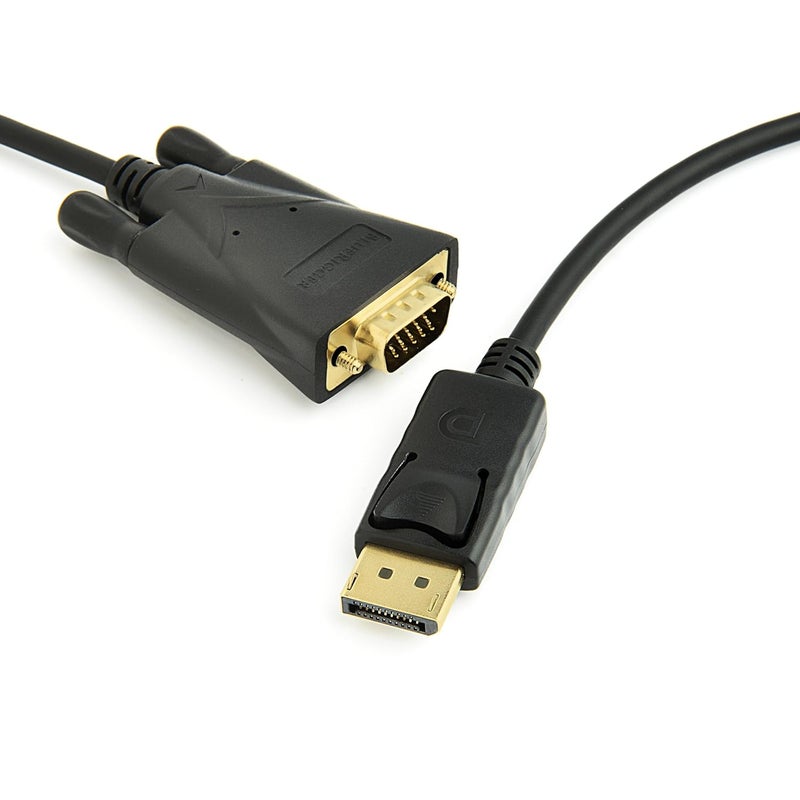 BlueRigger 6FT DisplayPort to VGA Cable - DP to VGA Monitor Cable, Uni-Directional, Male to Male, Compatible with Laptop, Monitor, Desktop, HDTV - Image 1