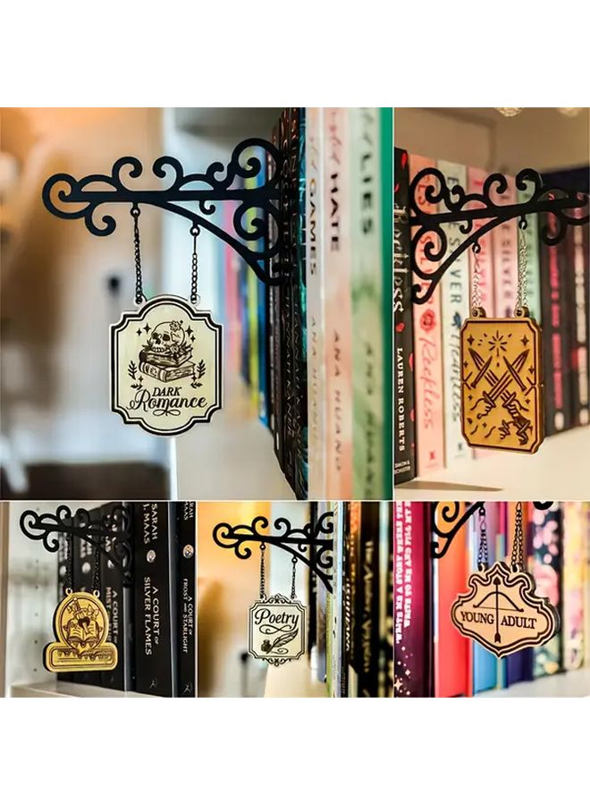 Halloween Themed Dark Romance Metal Book Nook Leaf Model Bookshelf Decor - Image 4