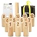Aivalas Wooden Tossing Game Set 12PCS Numbered Block Toss Games with Scoreboard Carrying Case Outdoor Lawn Backyard Beach Game Gift for Toss Party Group - Image 3