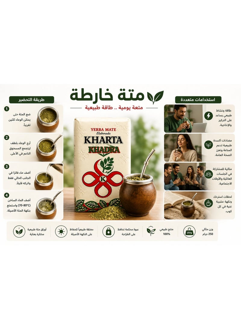 Yerba Mate Kharita Original Yerba Mate Naturally Aged Herbal Tea – Rich Balanced Flavor – 250 g - Image 5
