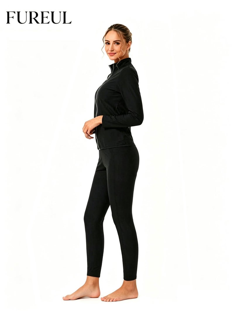 FUREUL Sauna Suit for Women | Long Sleeve Top + High-Waist Pants | Sweat Enhancement & Body Shaping Workout Set - Image 2